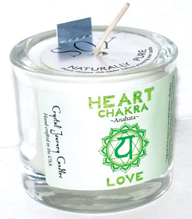 Heart chakra soy votive