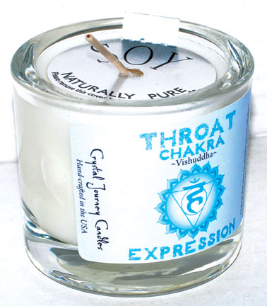 Throat chakra soy votive