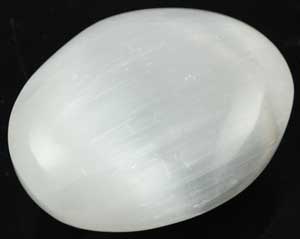 White Selenite Oval 2"