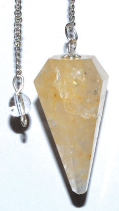 6-sided Golden Quartz pendulum