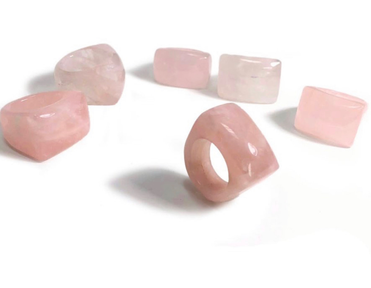 Rose Quartz Gemstone Rings