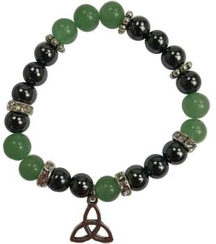 8mm Aventurine/ Hematite Triquetra