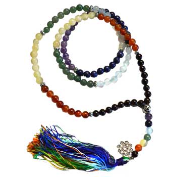 Rainbow Stone elastic mala