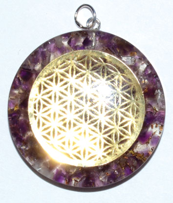 1 1/2" Flower of Life Orgone Amethyst & Quartz