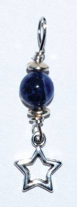 Star pendant with sodalite bead