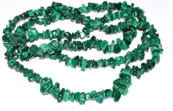 32" Malachite chip necklace