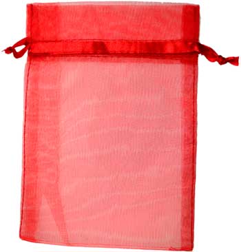 2 3/4" x 3" Red organza