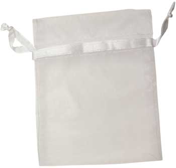 2 3/4" x 3" White organza