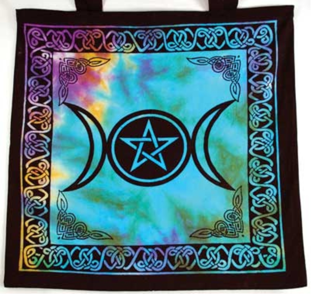 Triple Moon Pentagram Tote Bag