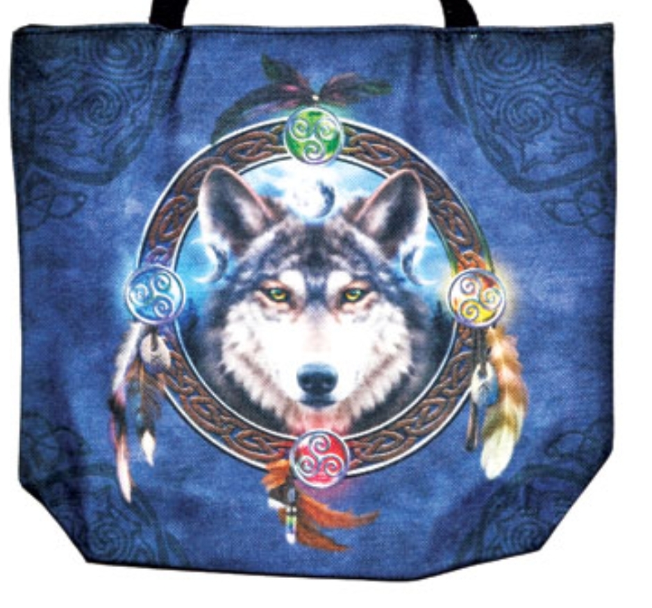 14" x 16" Wolf jute tote bag