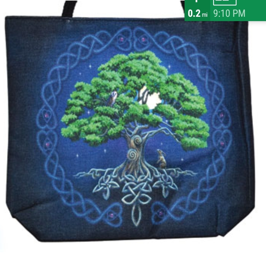 14" x 16" Tree of Life jute tote bag