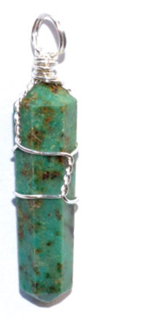 Chrysocolla wire wrapped point